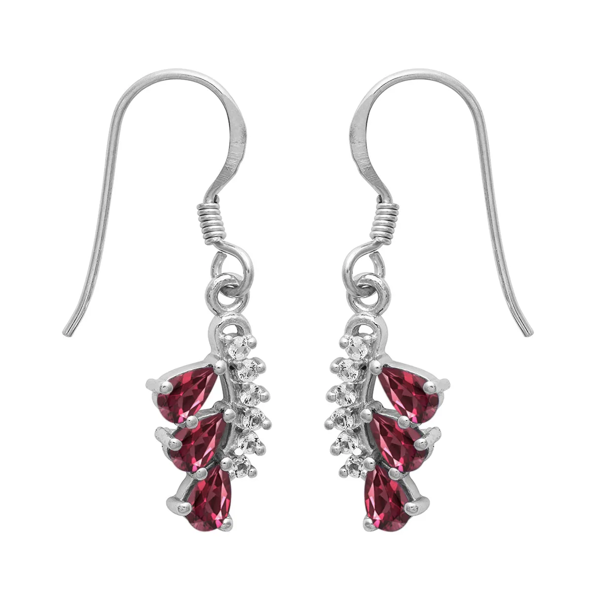 Art Deco Multi Choice Gemstone 925 Sterling Silver Cluster Earring