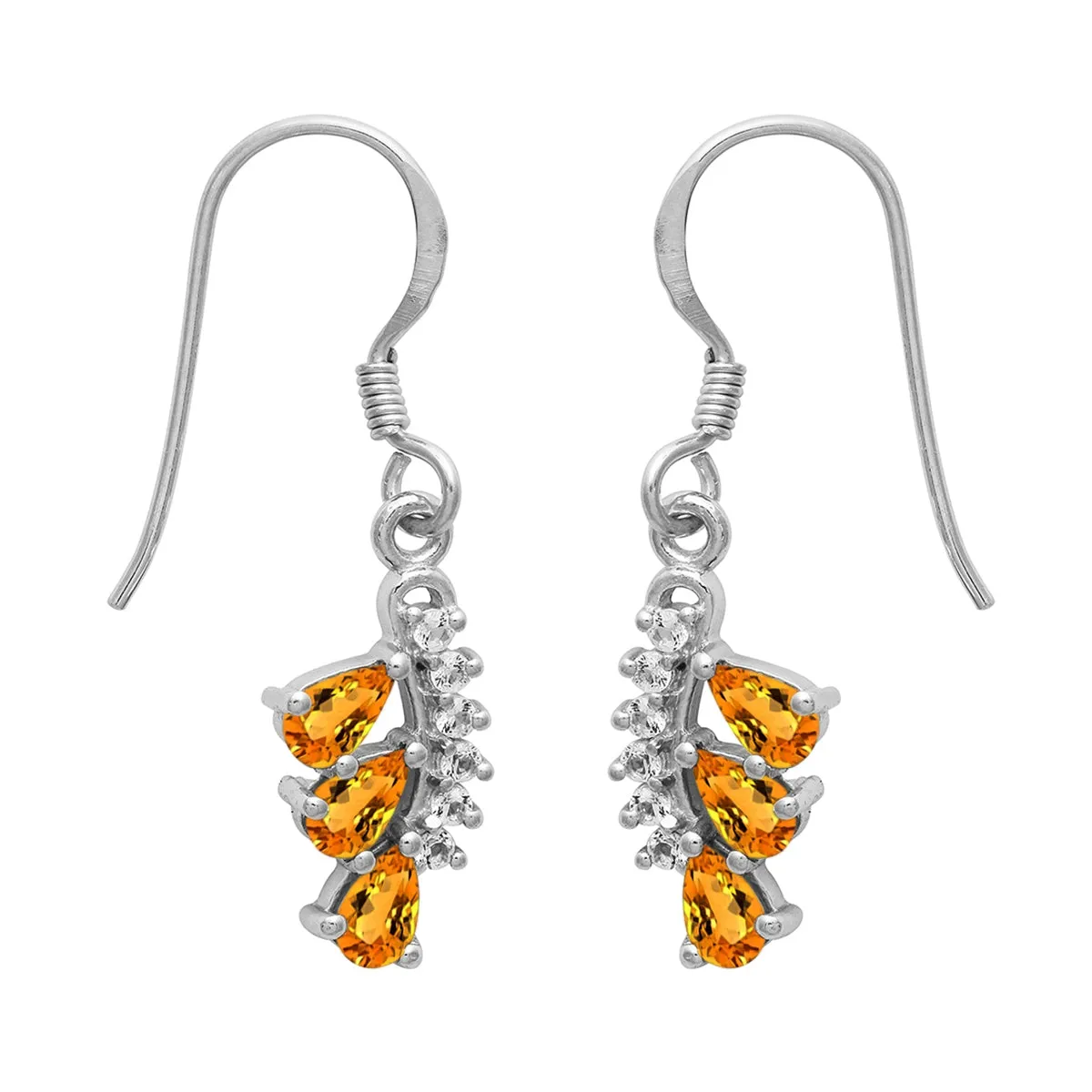 Art Deco Multi Choice Gemstone 925 Sterling Silver Cluster Earring