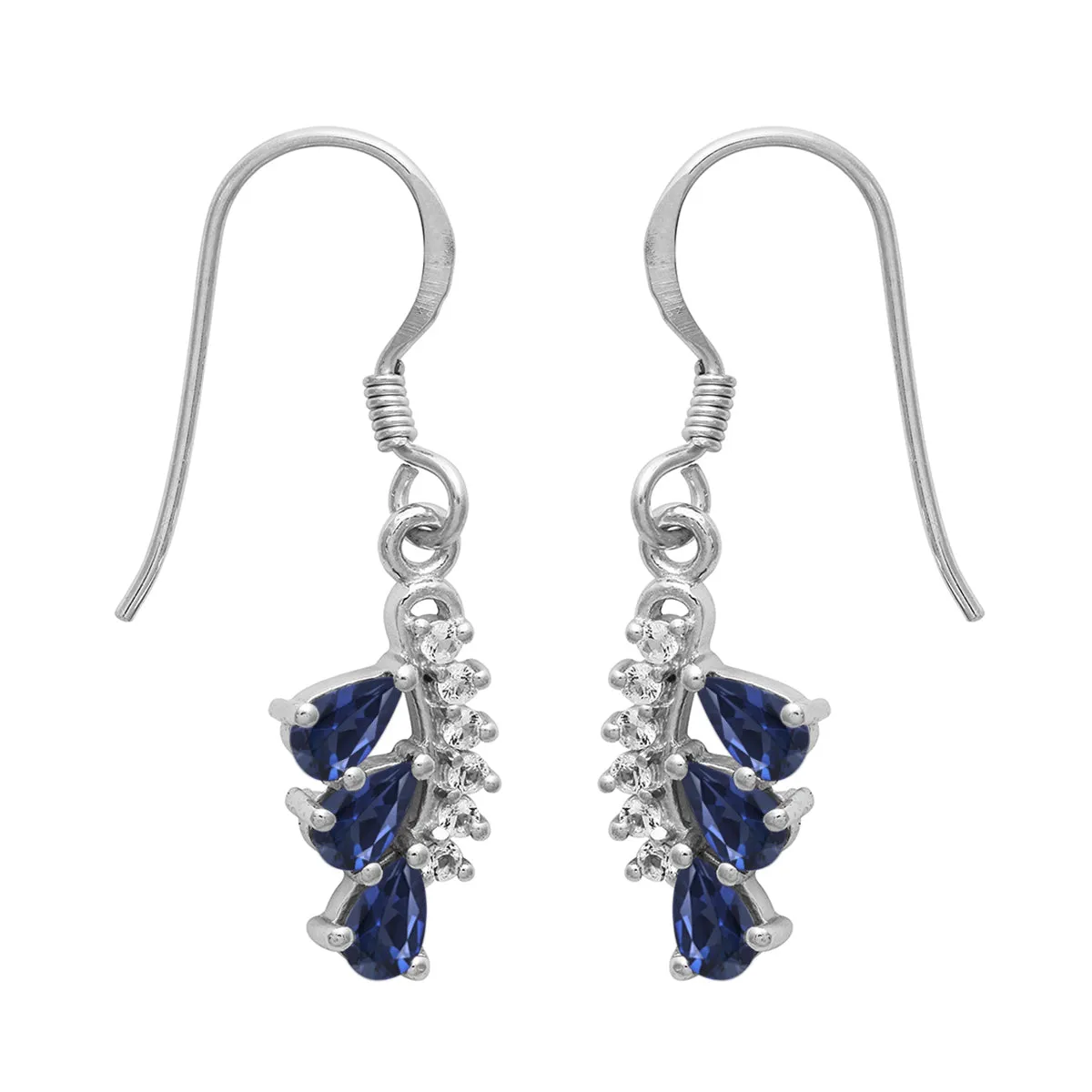 Art Deco Multi Choice Gemstone 925 Sterling Silver Cluster Earring