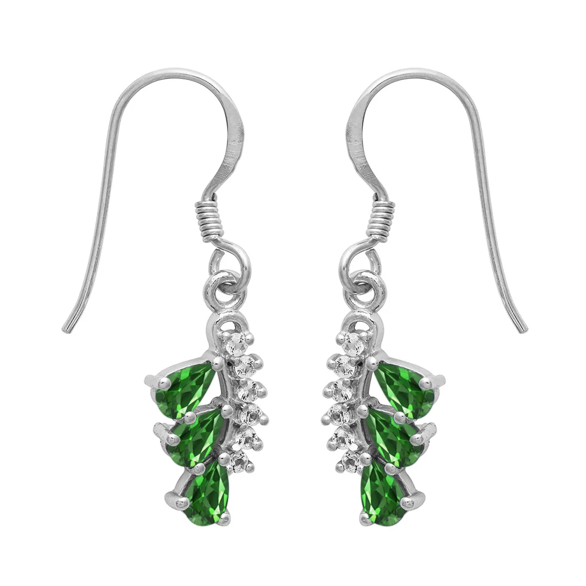 Art Deco Multi Choice Gemstone 925 Sterling Silver Cluster Earring