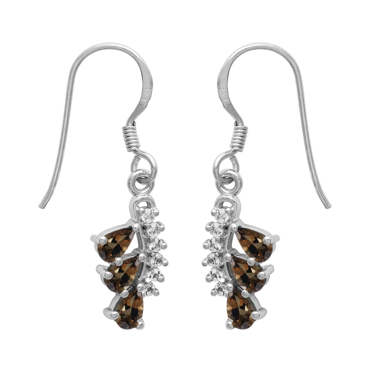 Art Deco Multi Choice Gemstone 925 Sterling Silver Cluster Earring