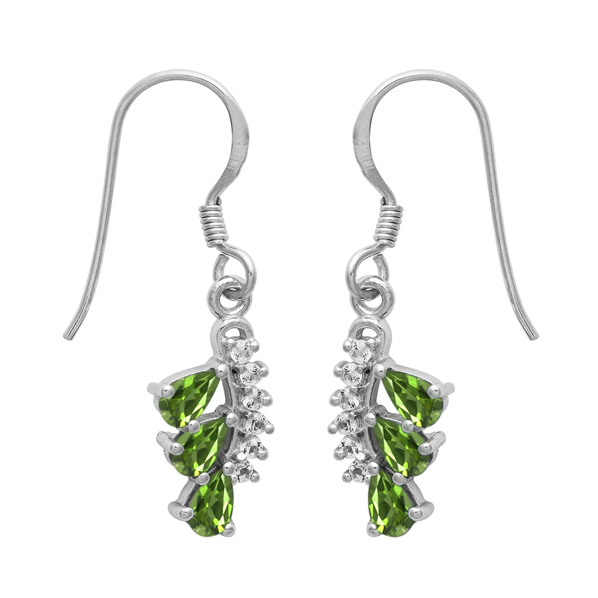 Art Deco Multi Choice Gemstone 925 Sterling Silver Cluster Earring