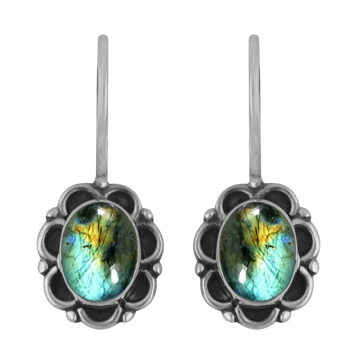 Art Deco Multi Choice Gemstone 925 Sterling Silver Earring