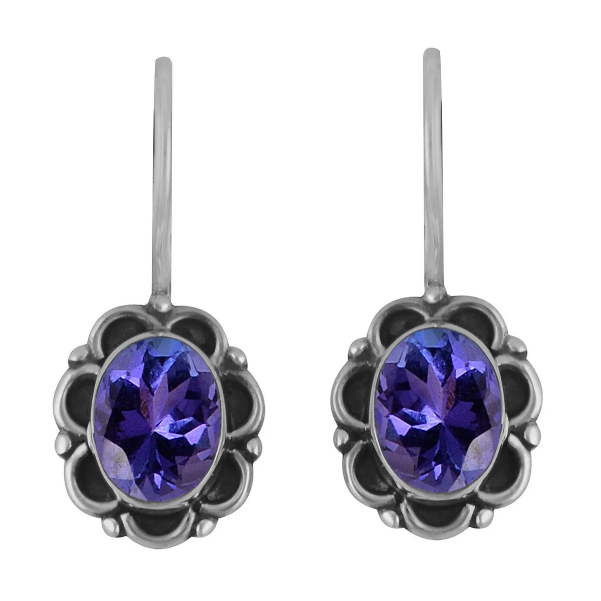 Art Deco Multi Choice Gemstone 925 Sterling Silver Earring