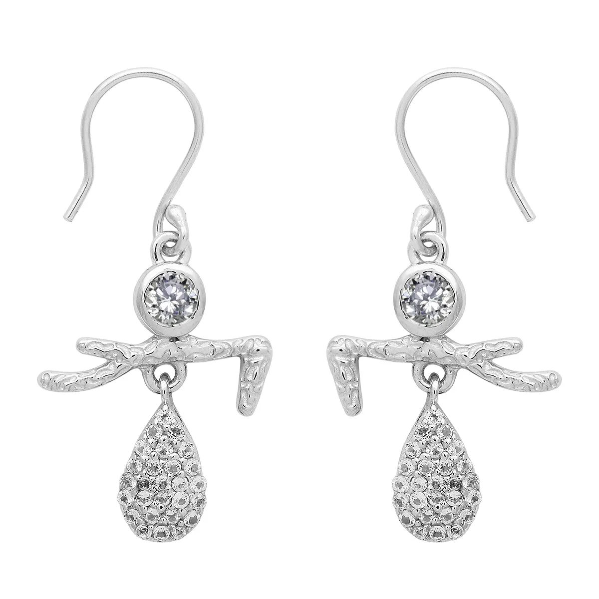 Art Deco Multi Choice Gemstone 925 Sterling Silver Earring