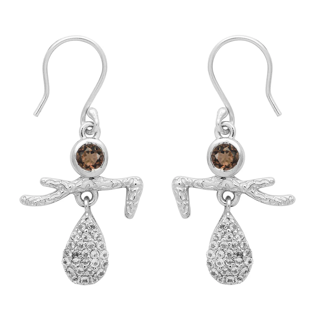 Art Deco Multi Choice Gemstone 925 Sterling Silver Earring