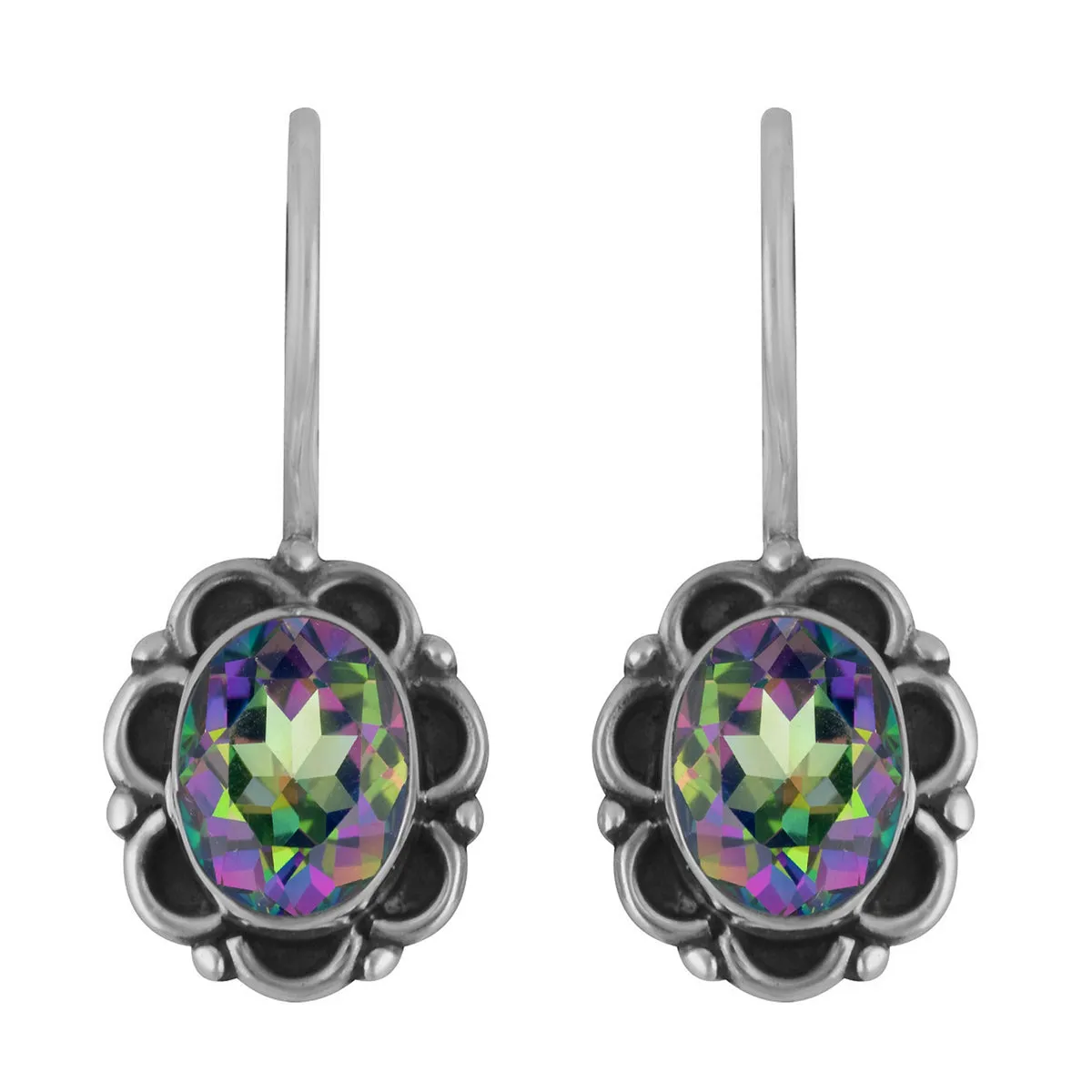 Art Deco Multi Choice Gemstone 925 Sterling Silver Earring