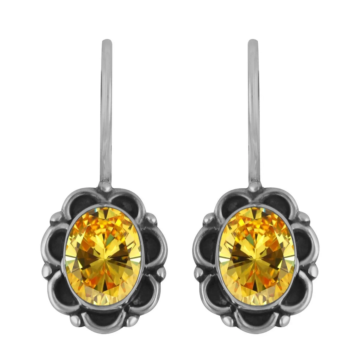 Art Deco Multi Choice Gemstone 925 Sterling Silver Earring