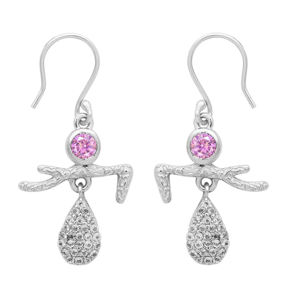 Art Deco Multi Choice Gemstone 925 Sterling Silver Earring