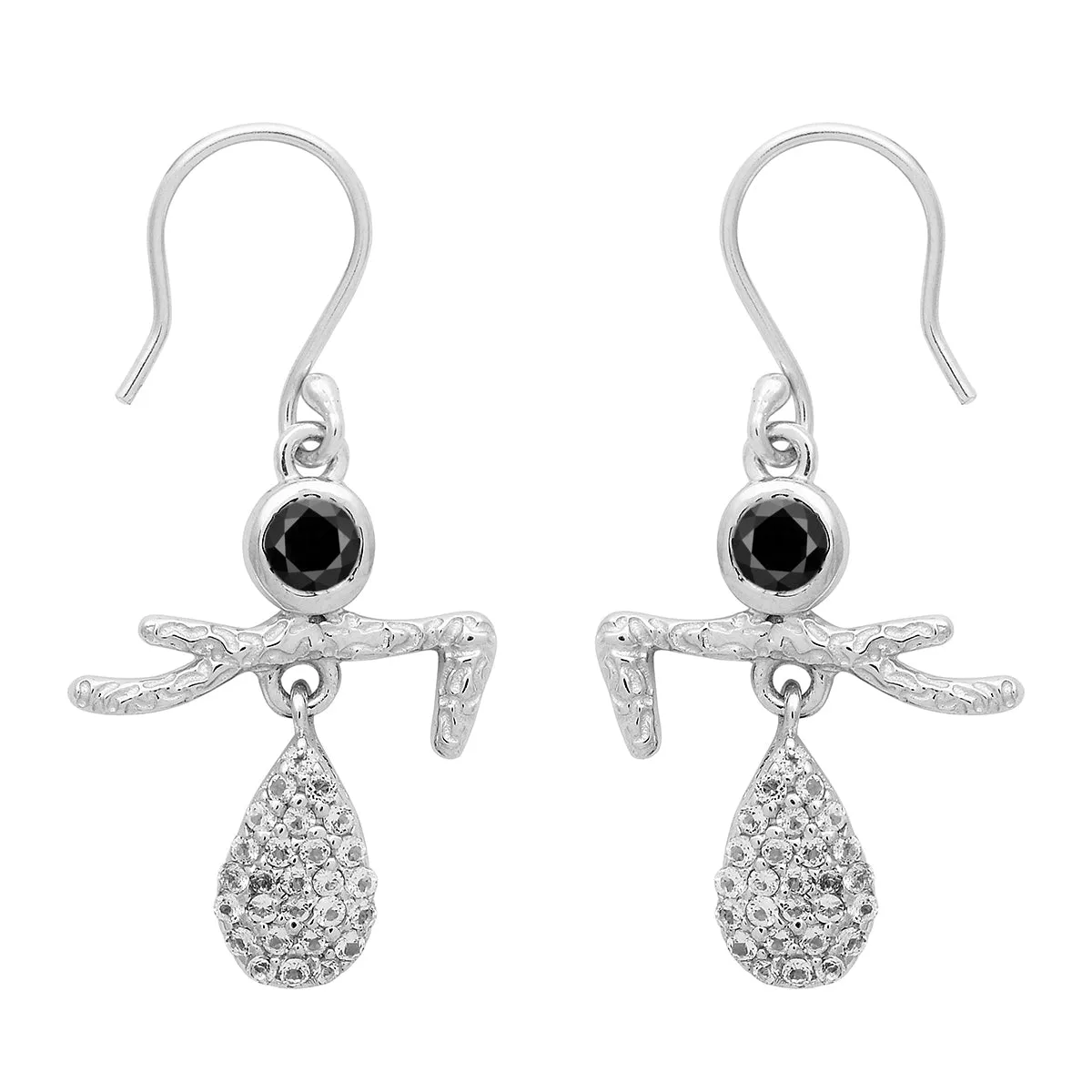Art Deco Multi Choice Gemstone 925 Sterling Silver Earring