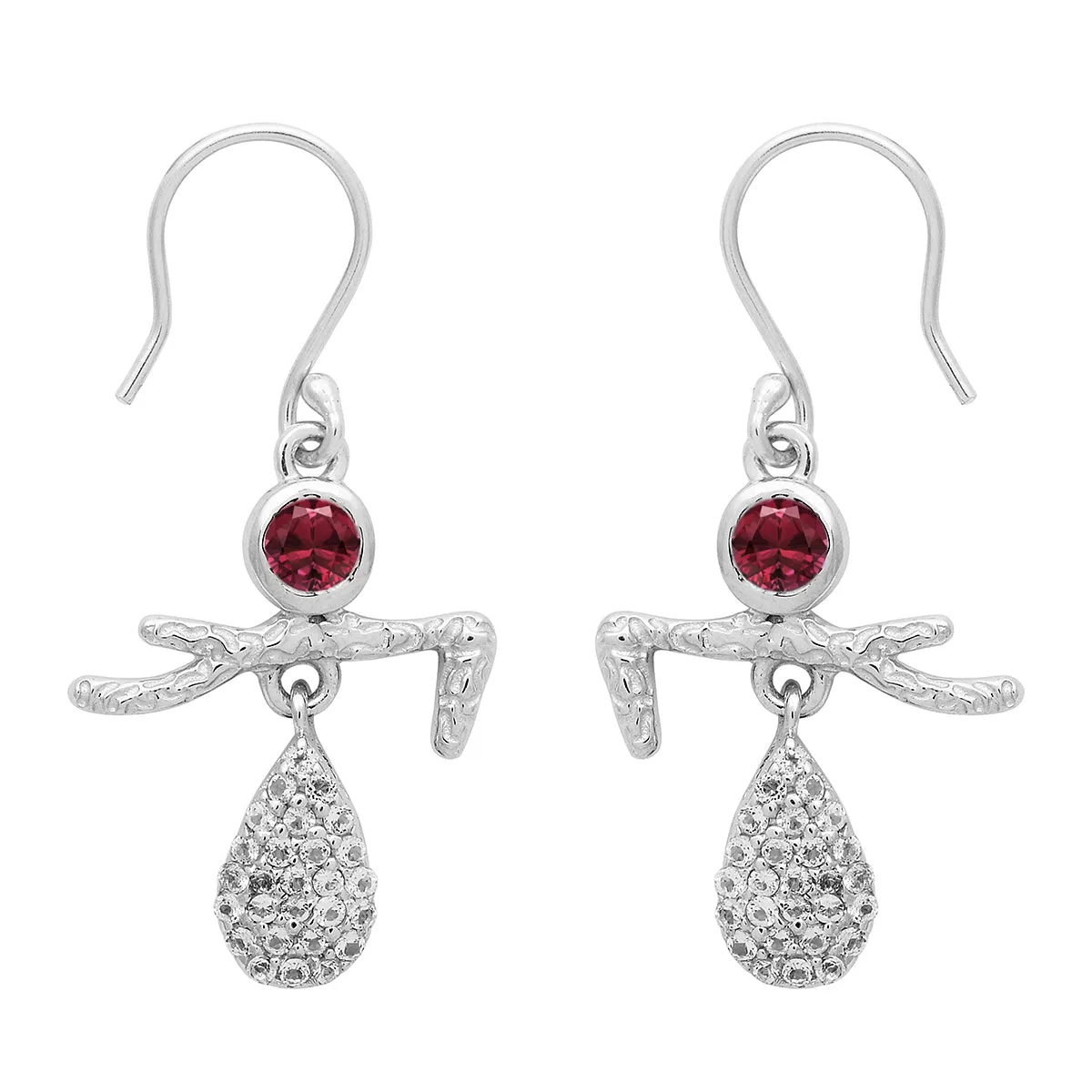 Art Deco Multi Choice Gemstone 925 Sterling Silver Earring