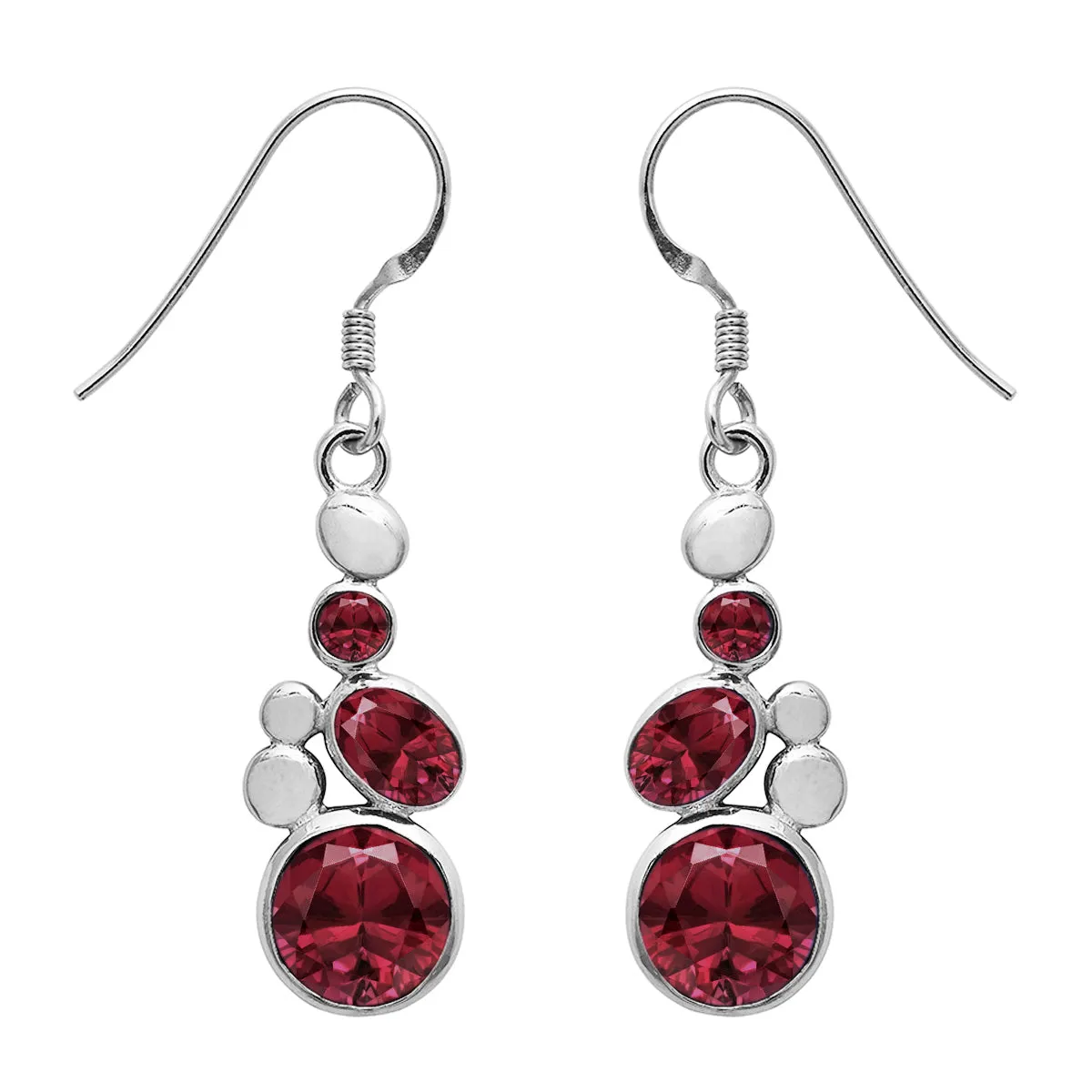 Art Deco Multi Choice Gemstone Dangle 925 Sterling Silver Earring