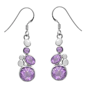 Art Deco Multi Choice Gemstone Dangle 925 Sterling Silver Earring