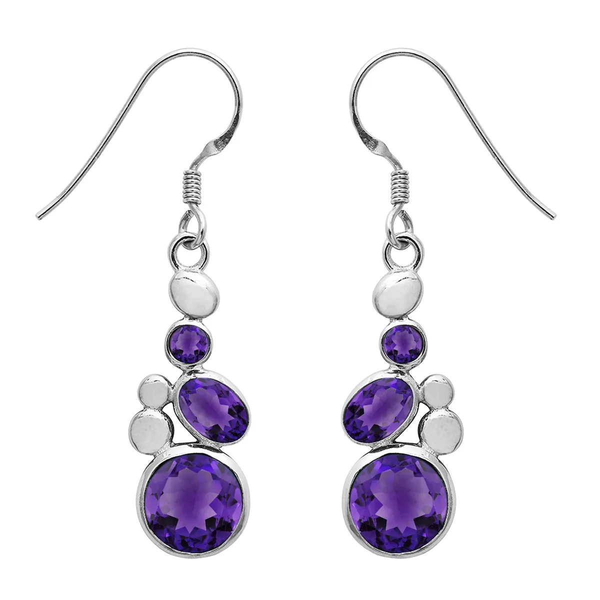 Art Deco Multi Choice Gemstone Dangle 925 Sterling Silver Earring