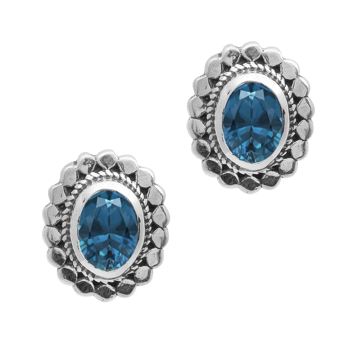 Art Deco Oval Shape Multi Choice Gemstone 925 Sterling Silver Earring