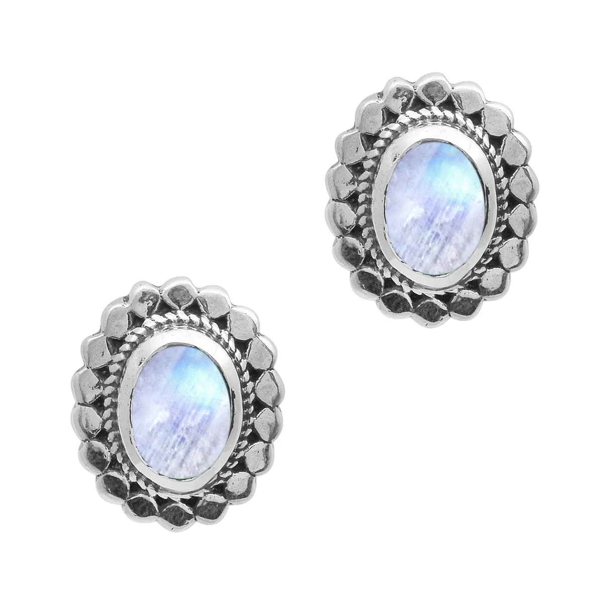 Art Deco Oval Shape Multi Choice Gemstone 925 Sterling Silver Earring