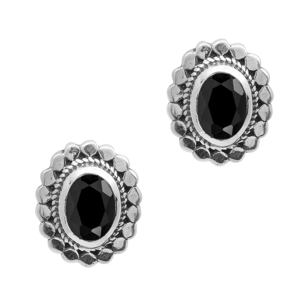 Art Deco Oval Shape Multi Choice Gemstone 925 Sterling Silver Earring