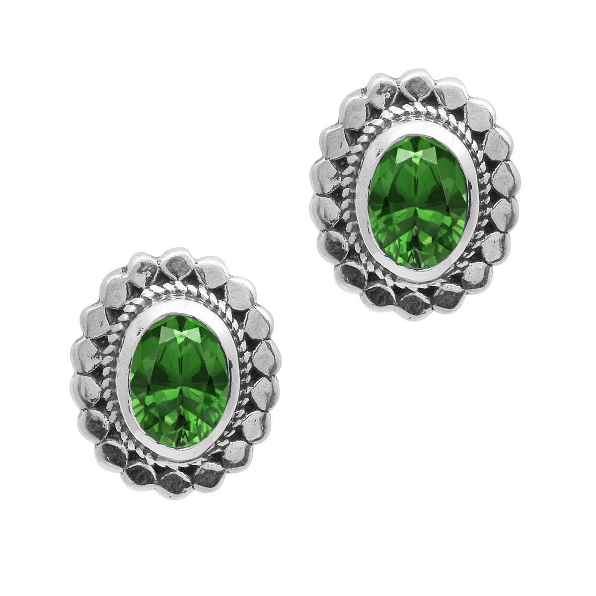 Art Deco Oval Shape Multi Choice Gemstone 925 Sterling Silver Earring
