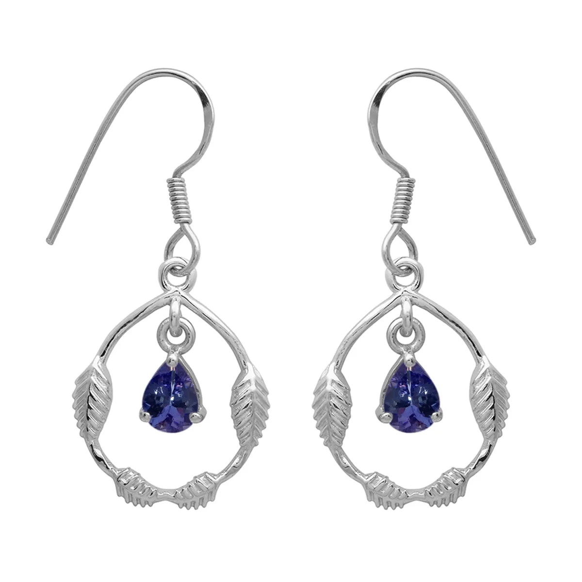 Art Deco Pear Multi Choice Gemstone 925 Sterling Silver Earring