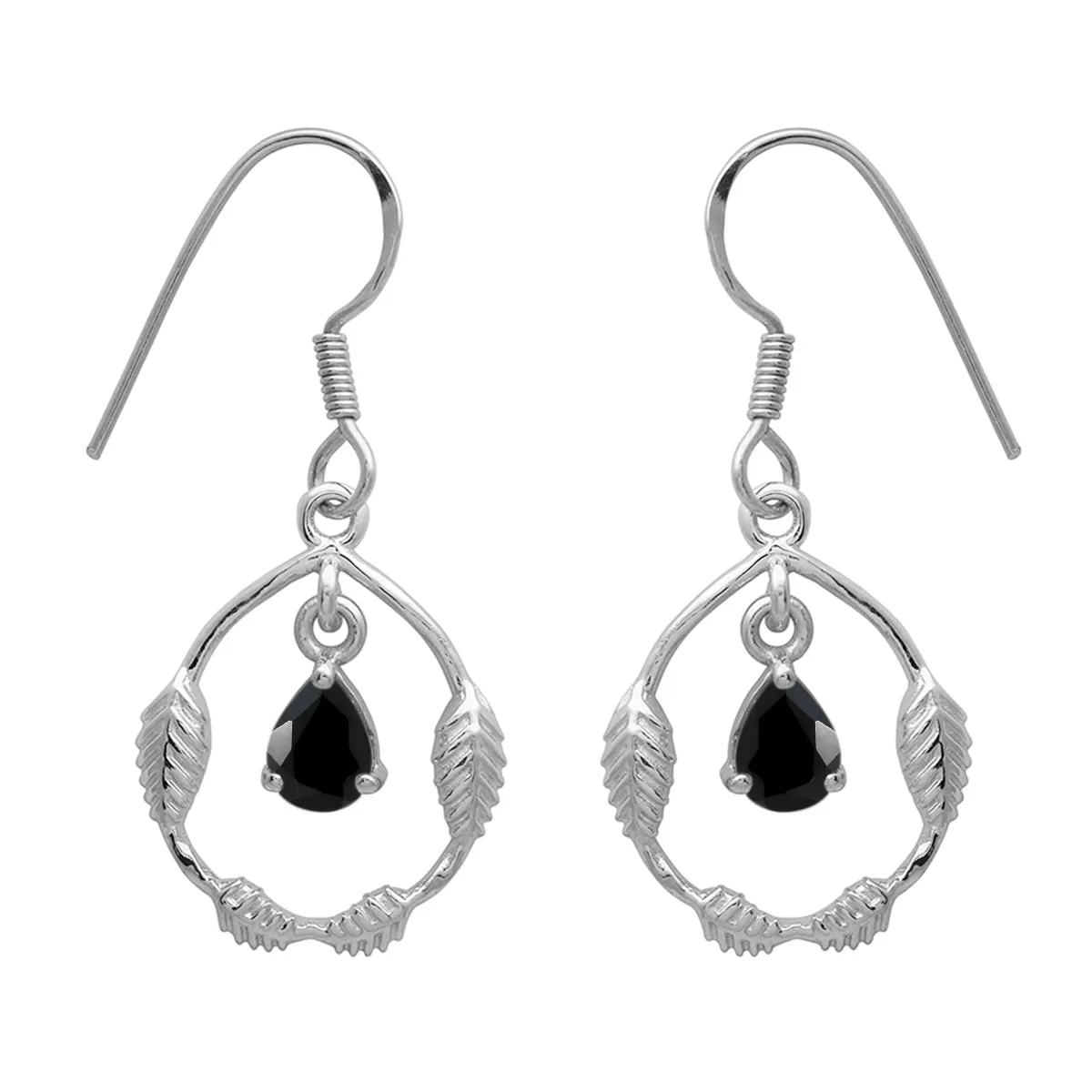 Art Deco Pear Multi Choice Gemstone 925 Sterling Silver Earring