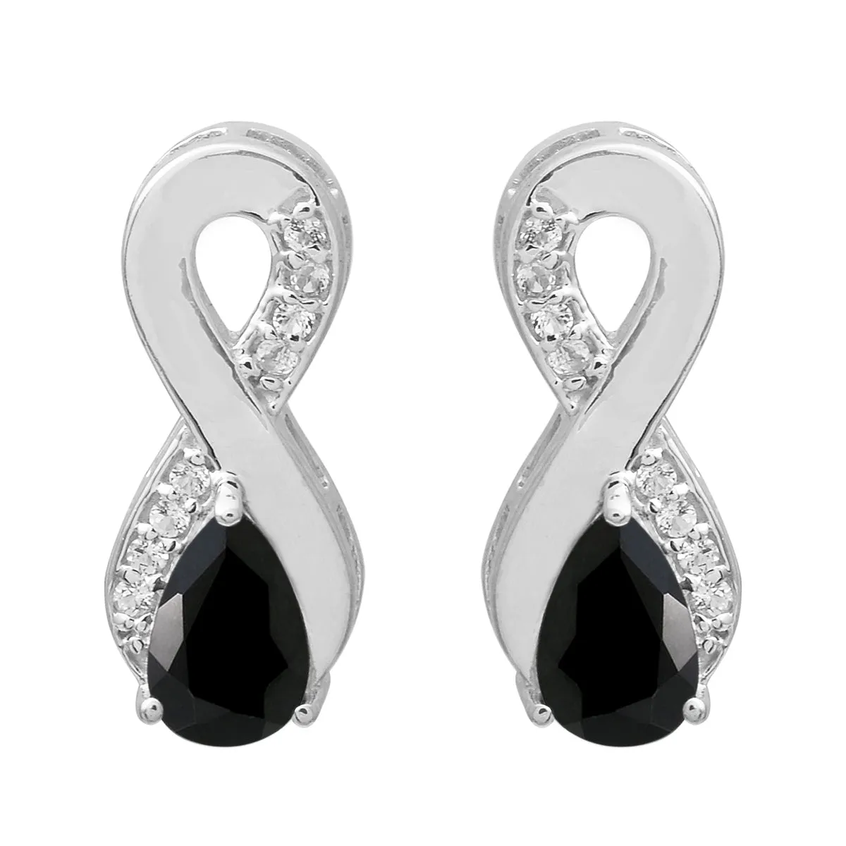 Art Deco Pear Multi Choice Gemstone 925 Sterling Silver Earring