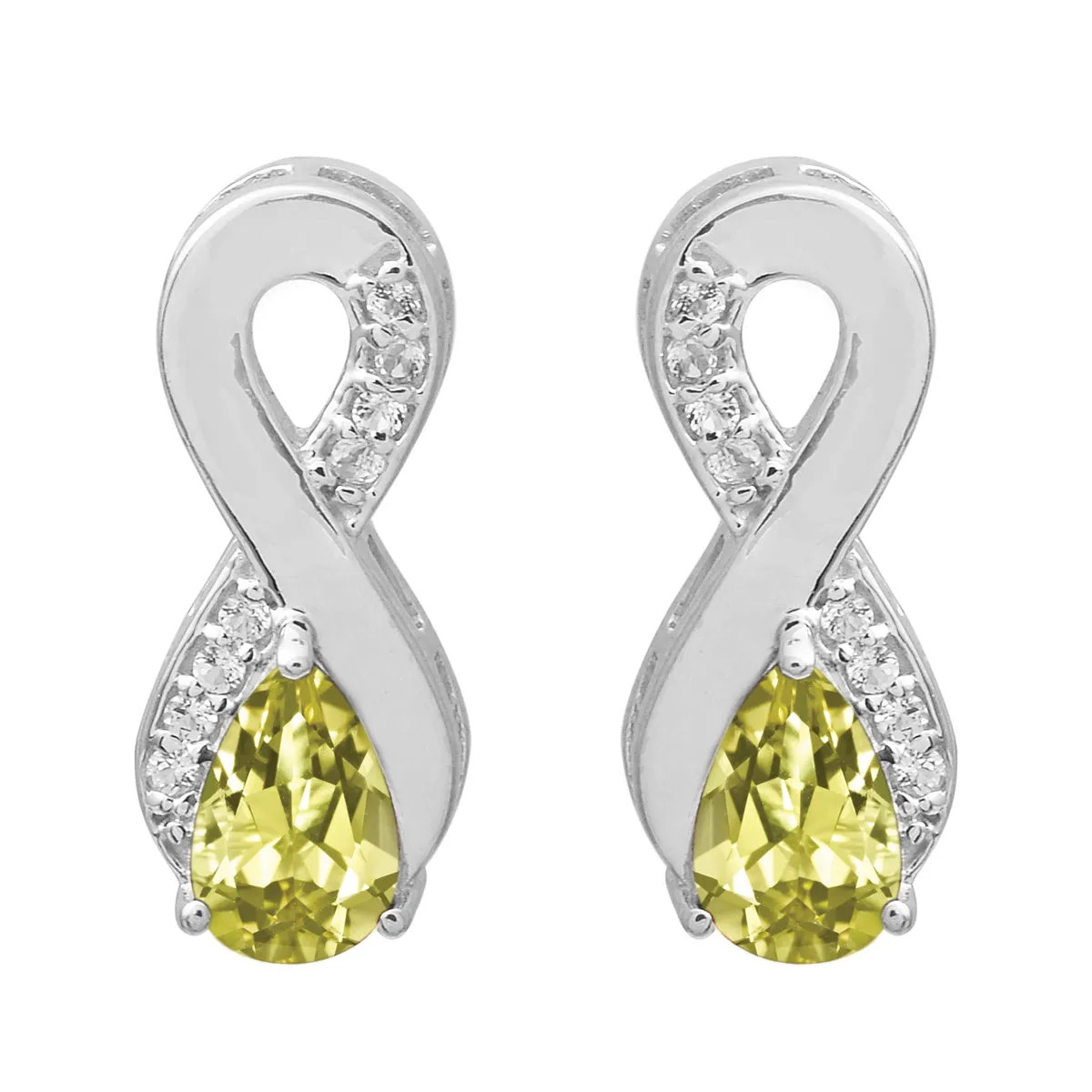Art Deco Pear Multi Choice Gemstone 925 Sterling Silver Earring