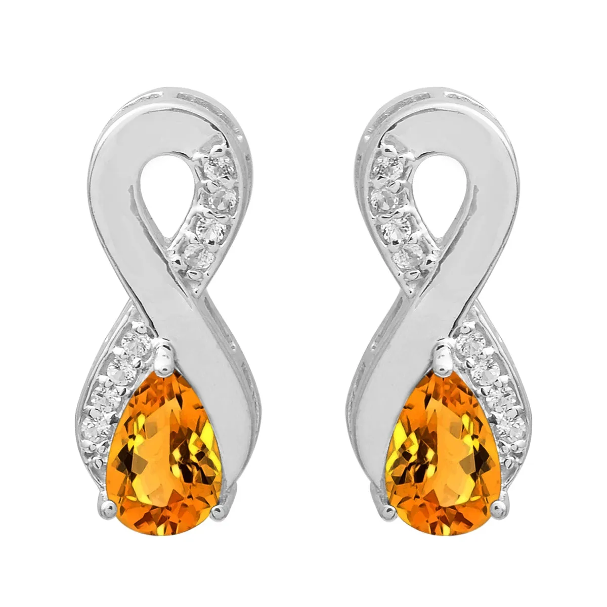 Art Deco Pear Multi Choice Gemstone 925 Sterling Silver Earring