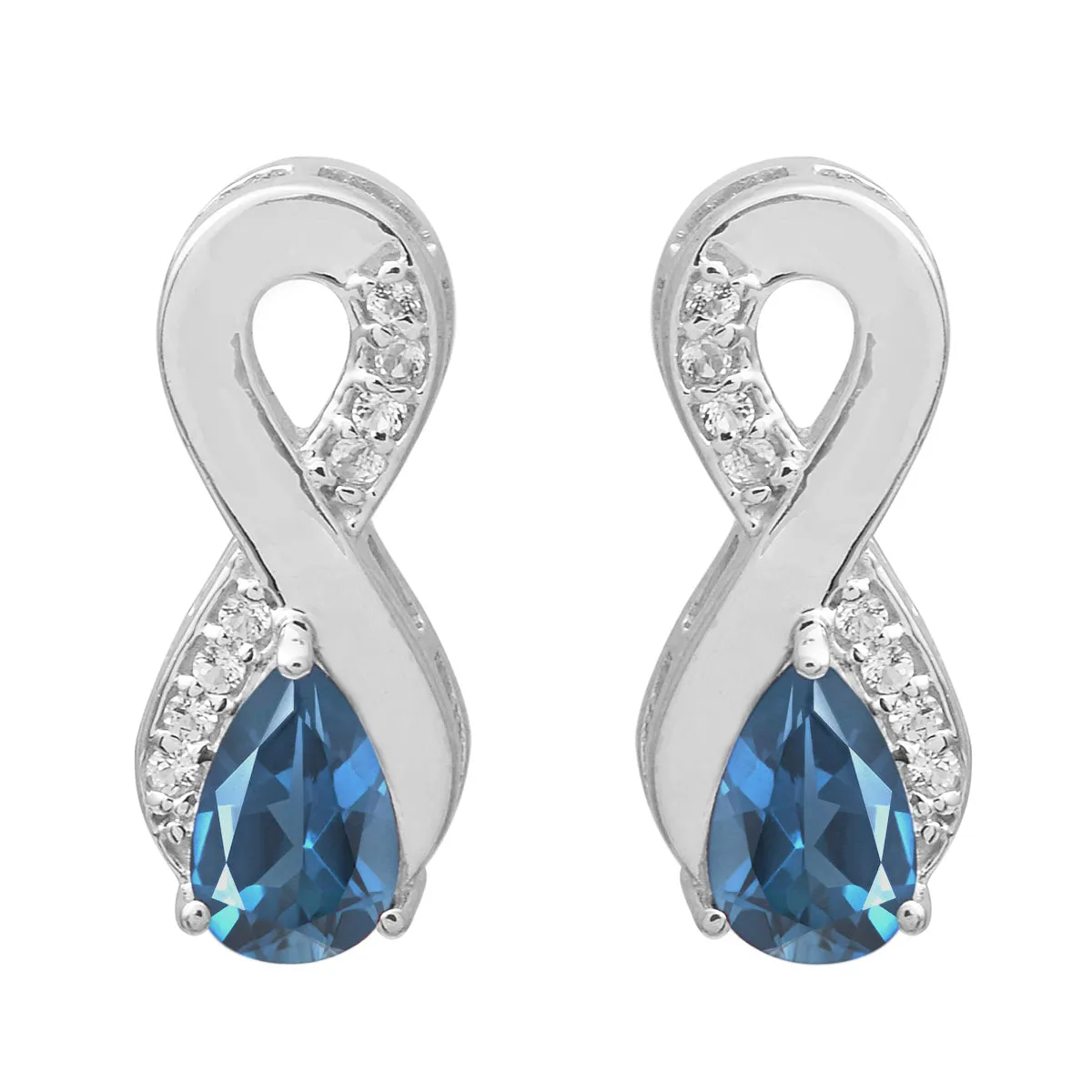 Art Deco Pear Multi Choice Gemstone 925 Sterling Silver Earring