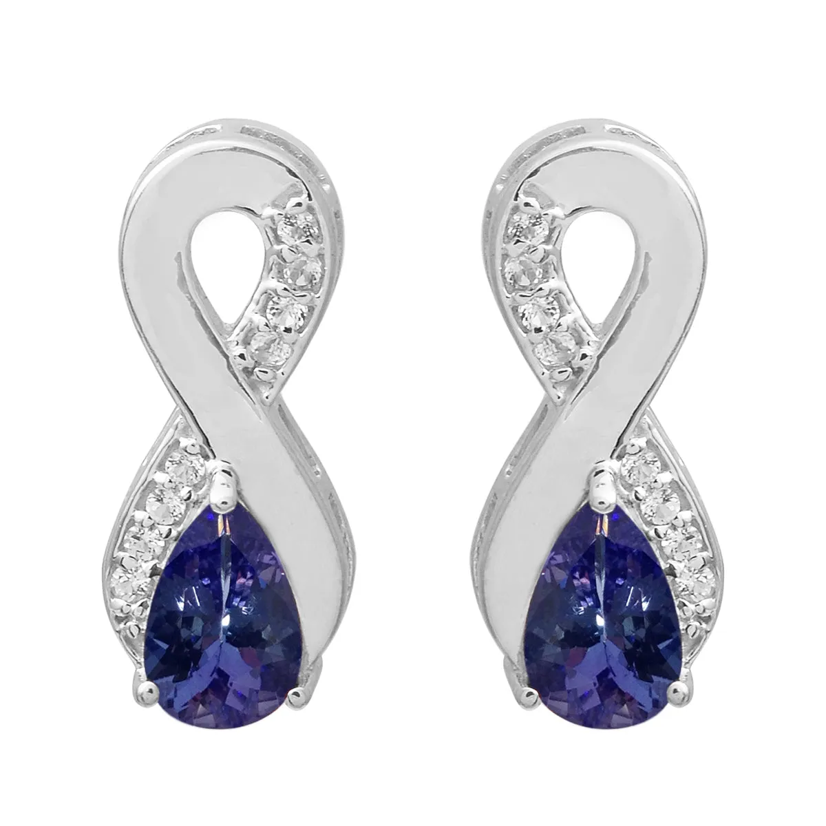 Art Deco Pear Multi Choice Gemstone 925 Sterling Silver Earring