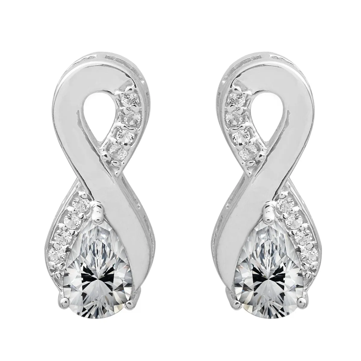 Art Deco Pear Multi Choice Gemstone 925 Sterling Silver Earring