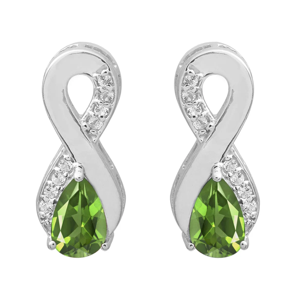 Art Deco Pear Multi Choice Gemstone 925 Sterling Silver Earring