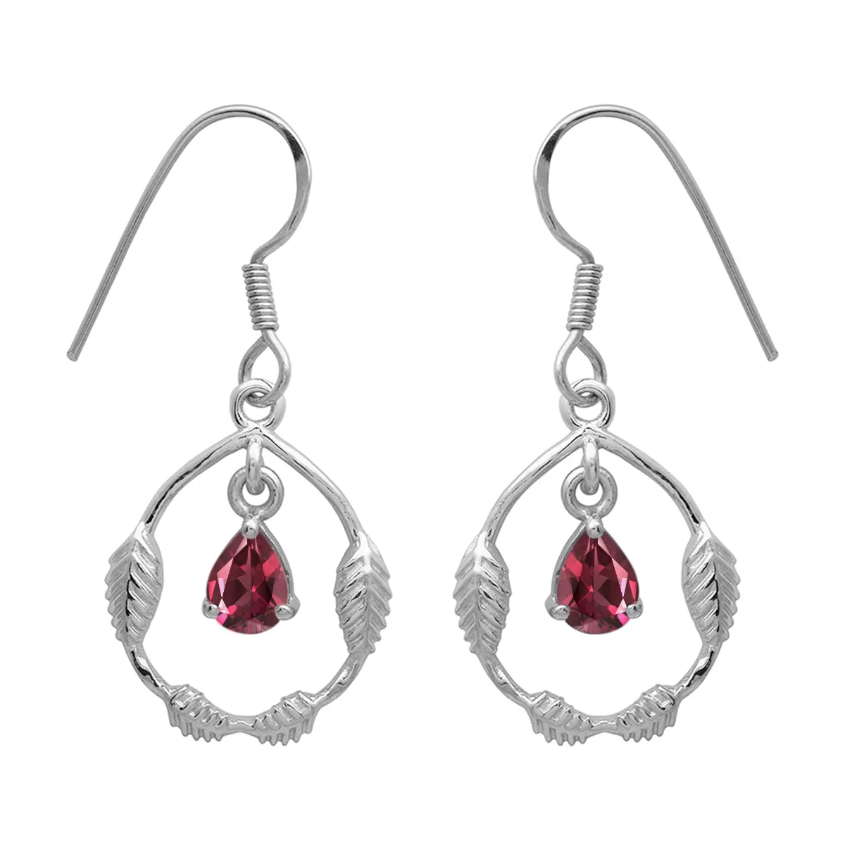 Art Deco Pear Multi Choice Gemstone 925 Sterling Silver Earring