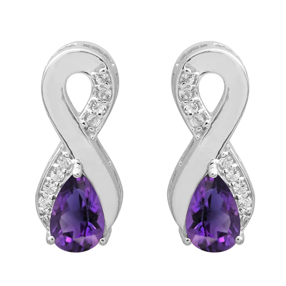 Art Deco Pear Multi Choice Gemstone 925 Sterling Silver Earring