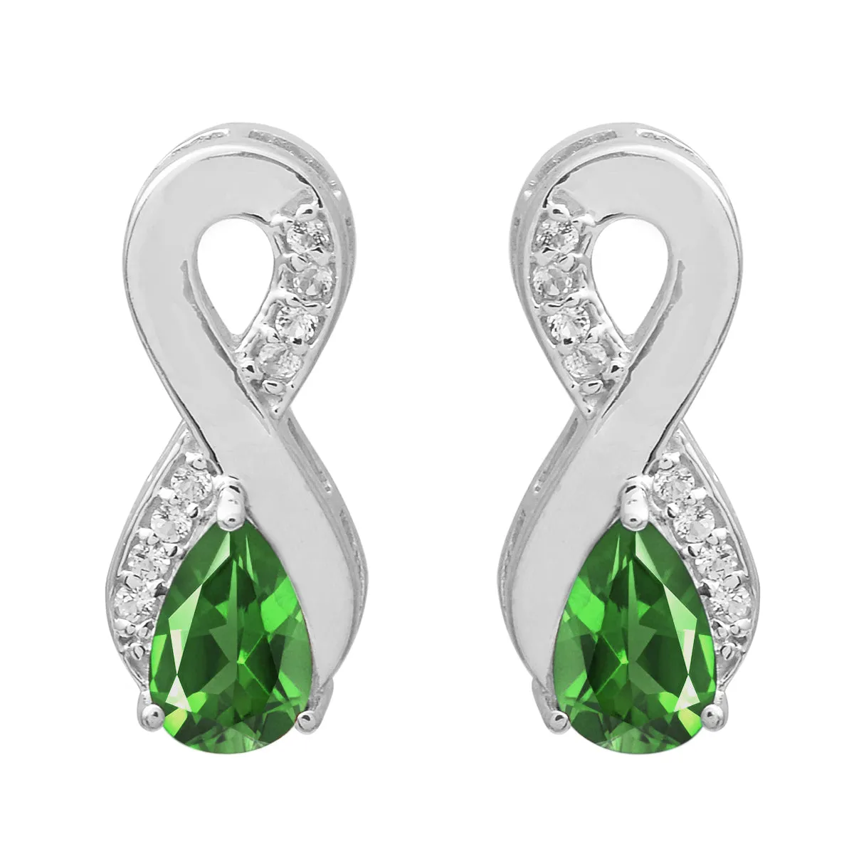 Art Deco Pear Multi Choice Gemstone 925 Sterling Silver Earring