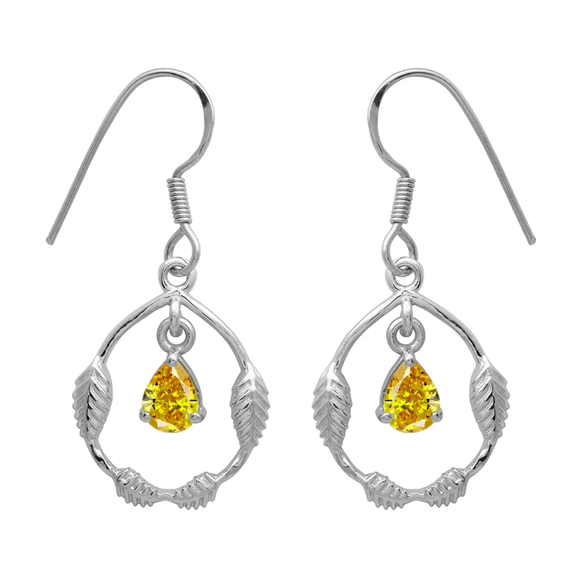 Art Deco Pear Multi Choice Gemstone 925 Sterling Silver Earring