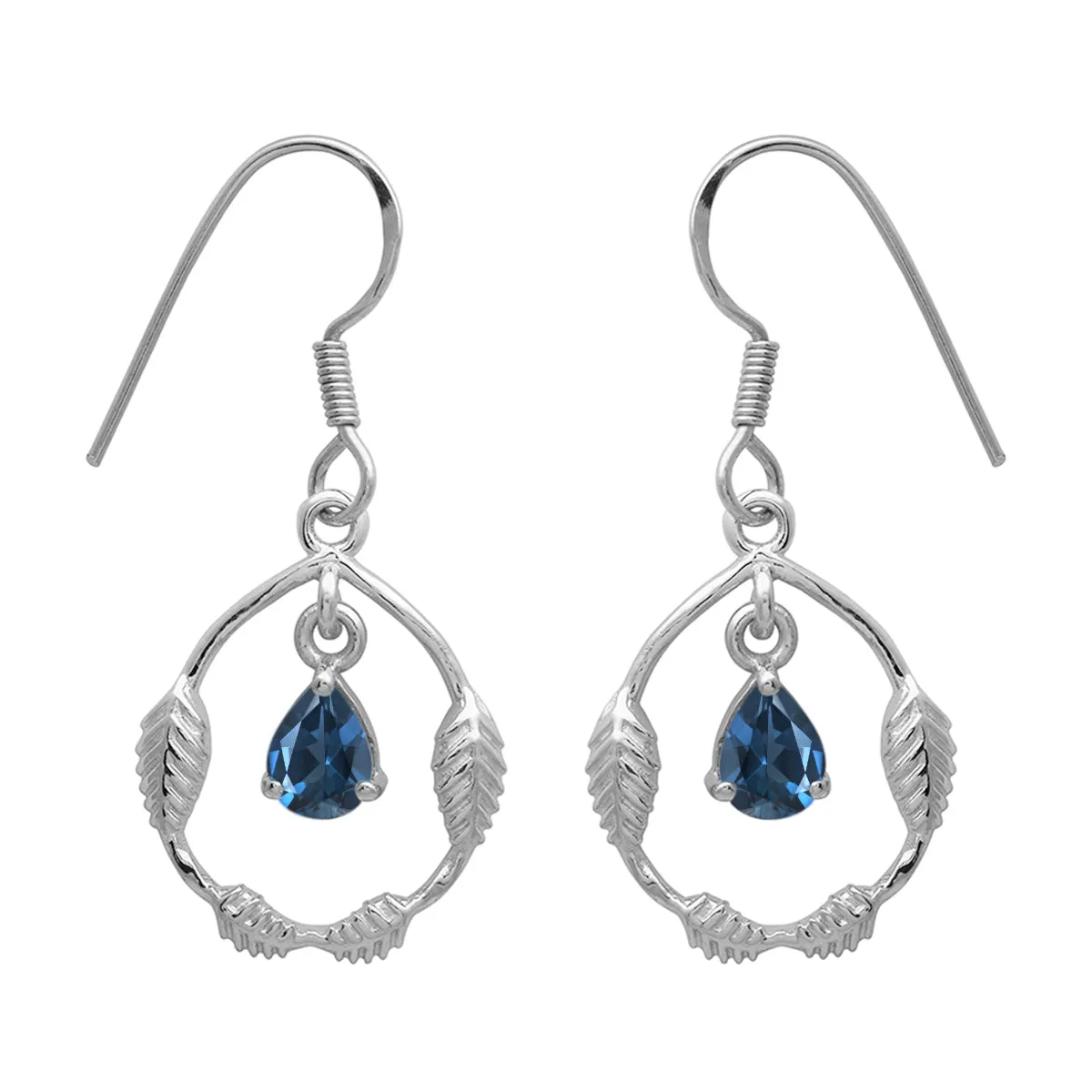 Art Deco Pear Multi Choice Gemstone 925 Sterling Silver Earring