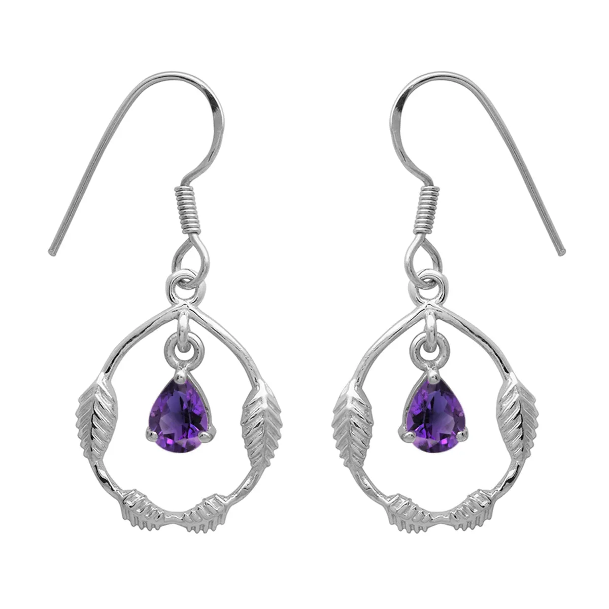 Art Deco Pear Multi Choice Gemstone 925 Sterling Silver Earring
