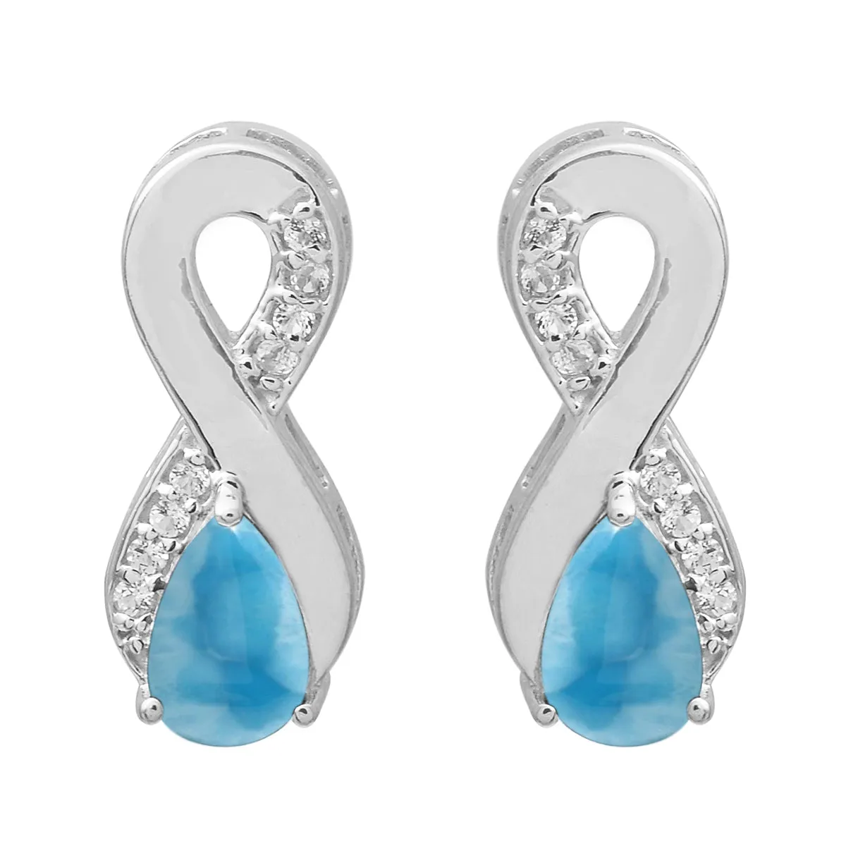 Art Deco Pear Multi Choice Gemstone 925 Sterling Silver Earring
