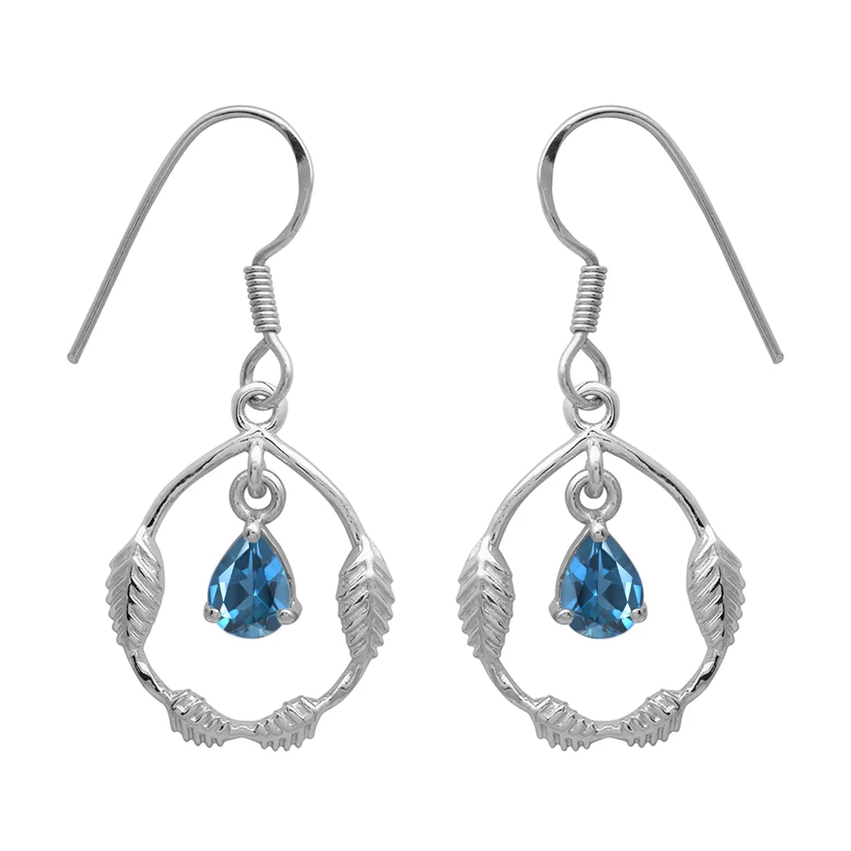 Art Deco Pear Multi Choice Gemstone 925 Sterling Silver Earring