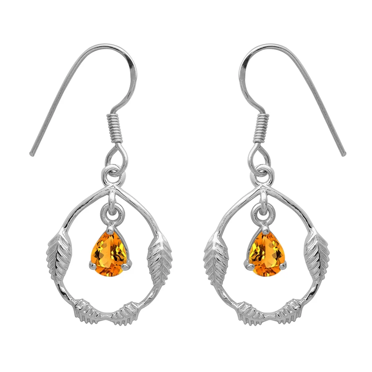 Art Deco Pear Multi Choice Gemstone 925 Sterling Silver Earring