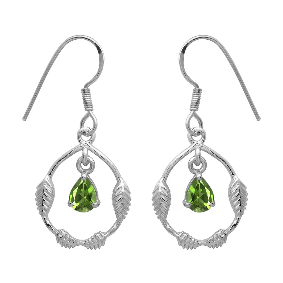 Art Deco Pear Multi Choice Gemstone 925 Sterling Silver Earring