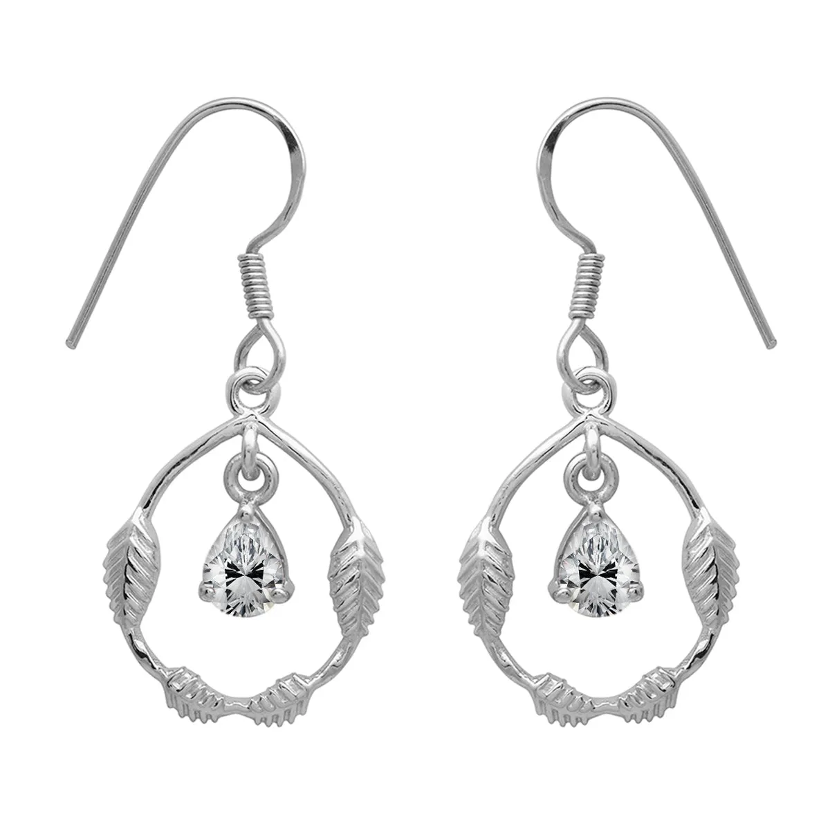 Art Deco Pear Multi Choice Gemstone 925 Sterling Silver Earring