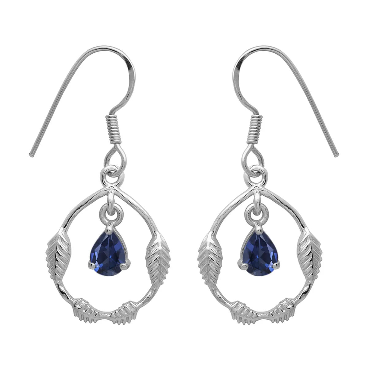Art Deco Pear Multi Choice Gemstone 925 Sterling Silver Earring