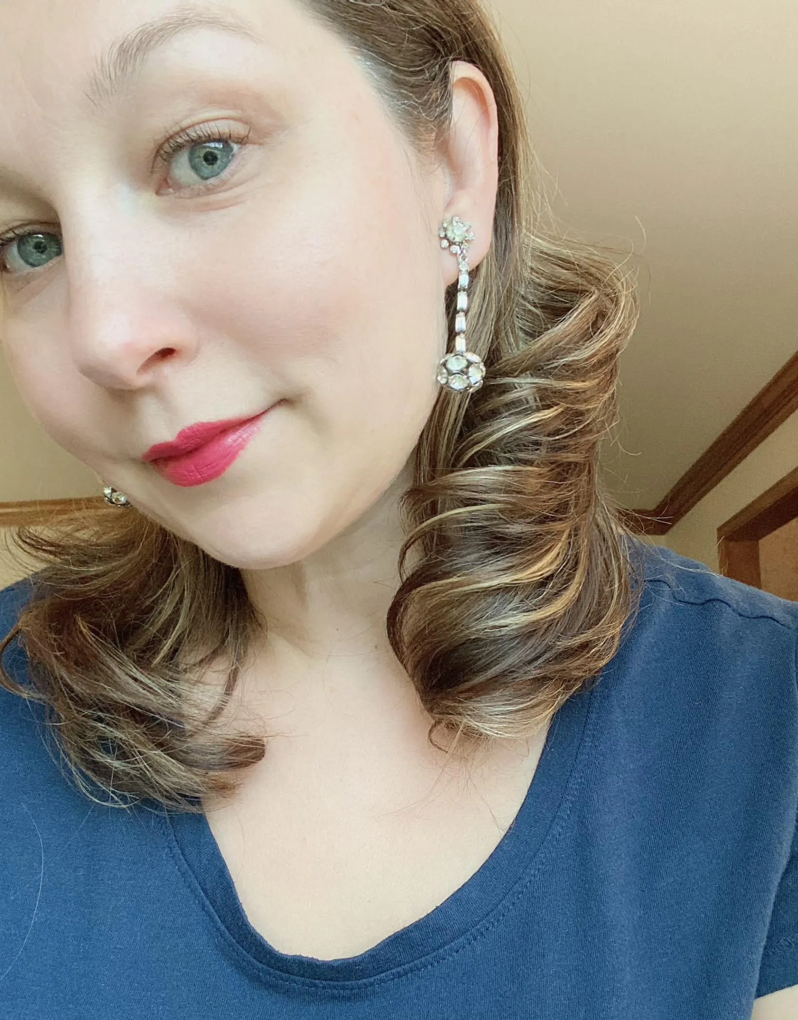 Art Deco Rhinestone Ball Dangling Statement Earrings