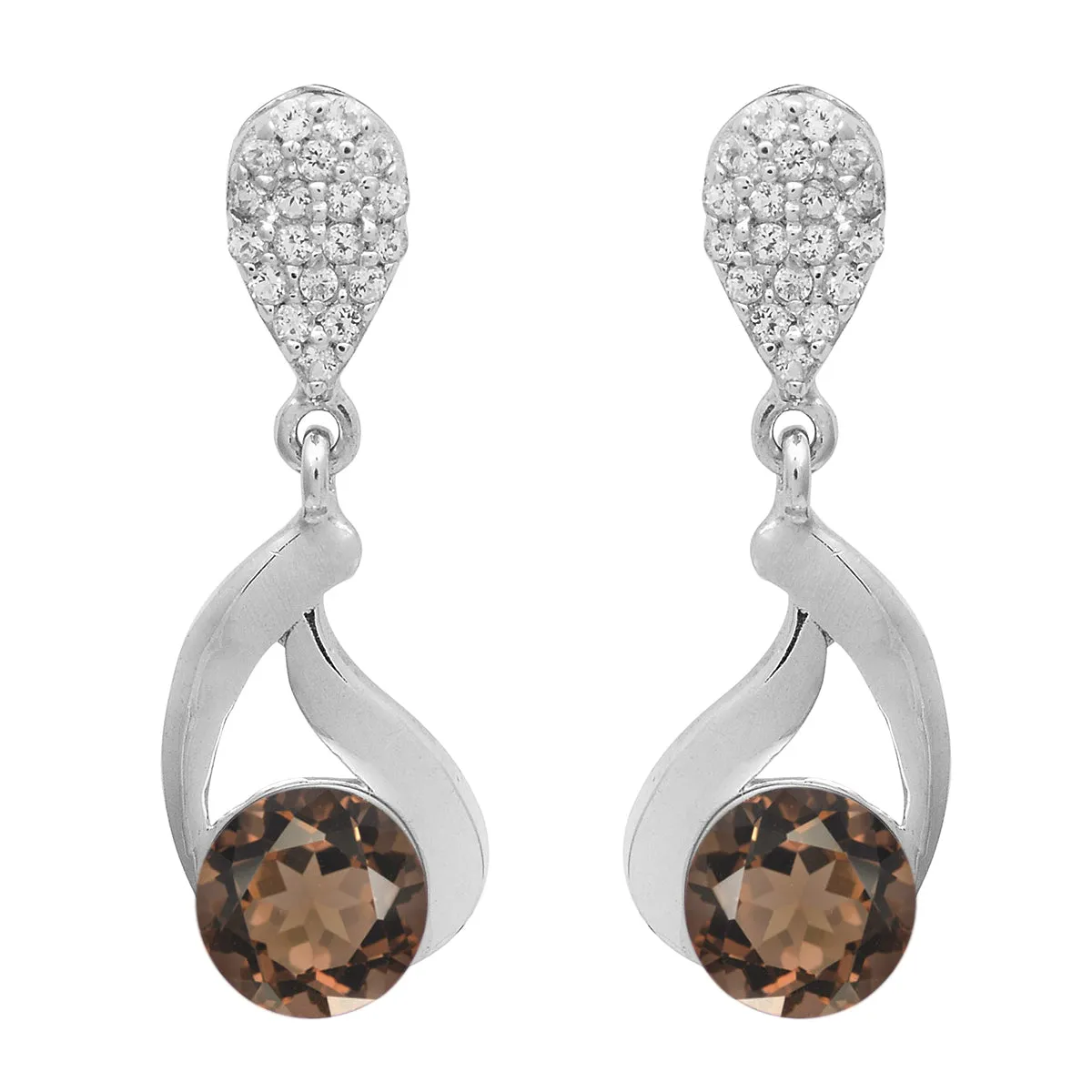 Art Deco Round Multi Choice Gemstone 925 Sterling Silver Earring