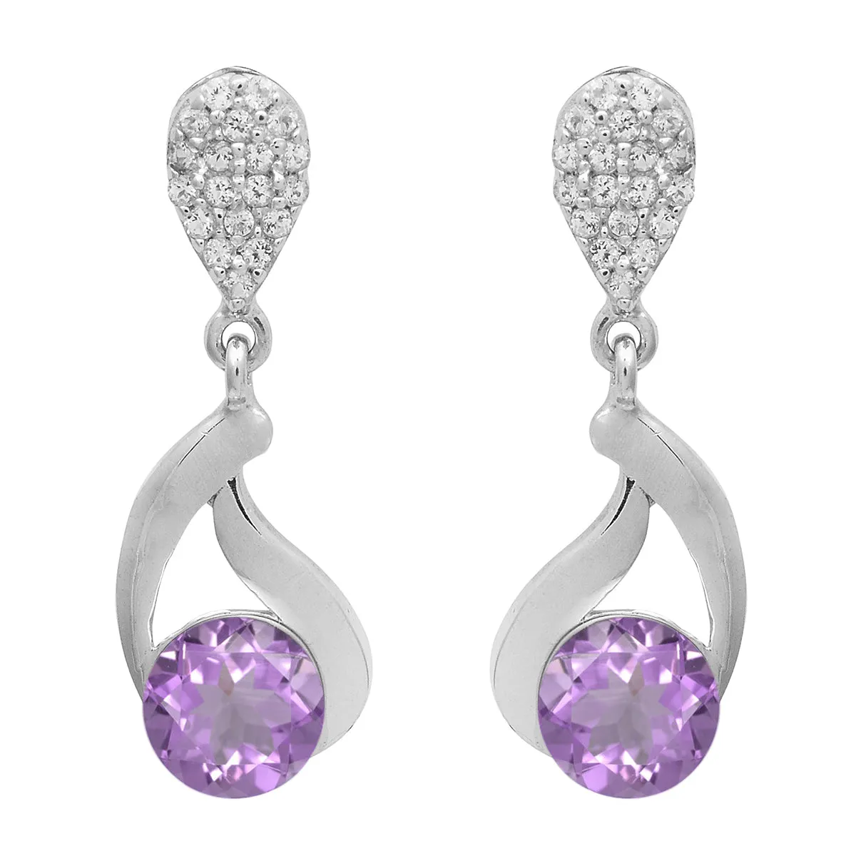 Art Deco Round Multi Choice Gemstone 925 Sterling Silver Earring