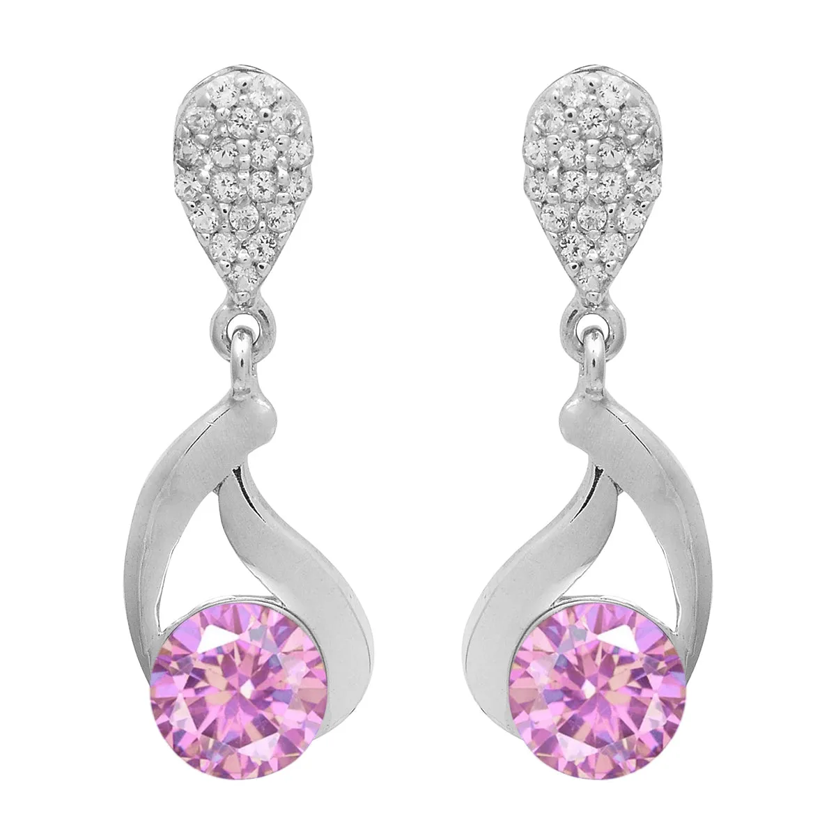 Art Deco Round Multi Choice Gemstone 925 Sterling Silver Earring