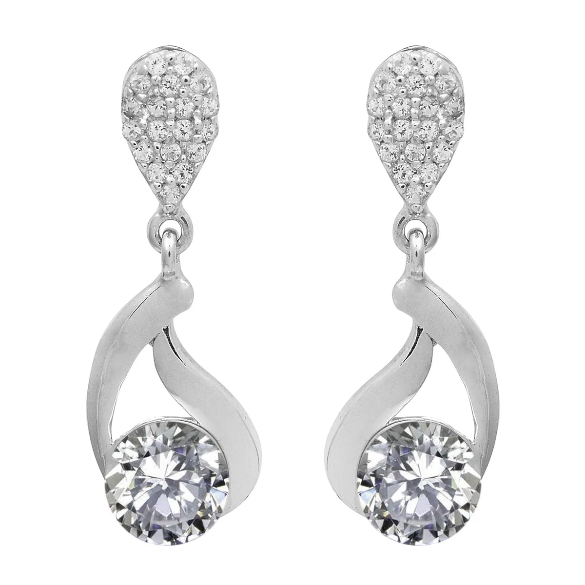 Art Deco Round Multi Choice Gemstone 925 Sterling Silver Earring