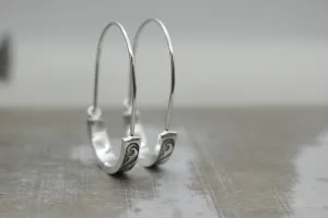 Art Deco Silver Hoop Earrings