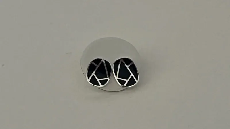 Art Deco Studs - Black Onyx